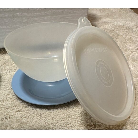 Tupperware Dessert Pudding Parfait Cups Lids & Pastel Base Set of 4 - Picture 4 of 9